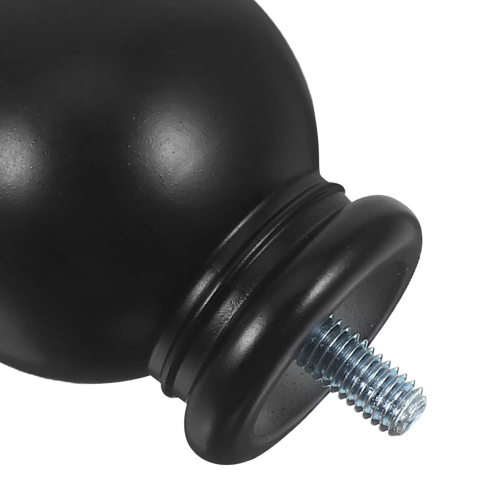 2Pcs Black Ball Curtain Rod End Caps Plastic Finials for Curtain Poles Modern Decorative Hardware Stylish Home Window Drapery