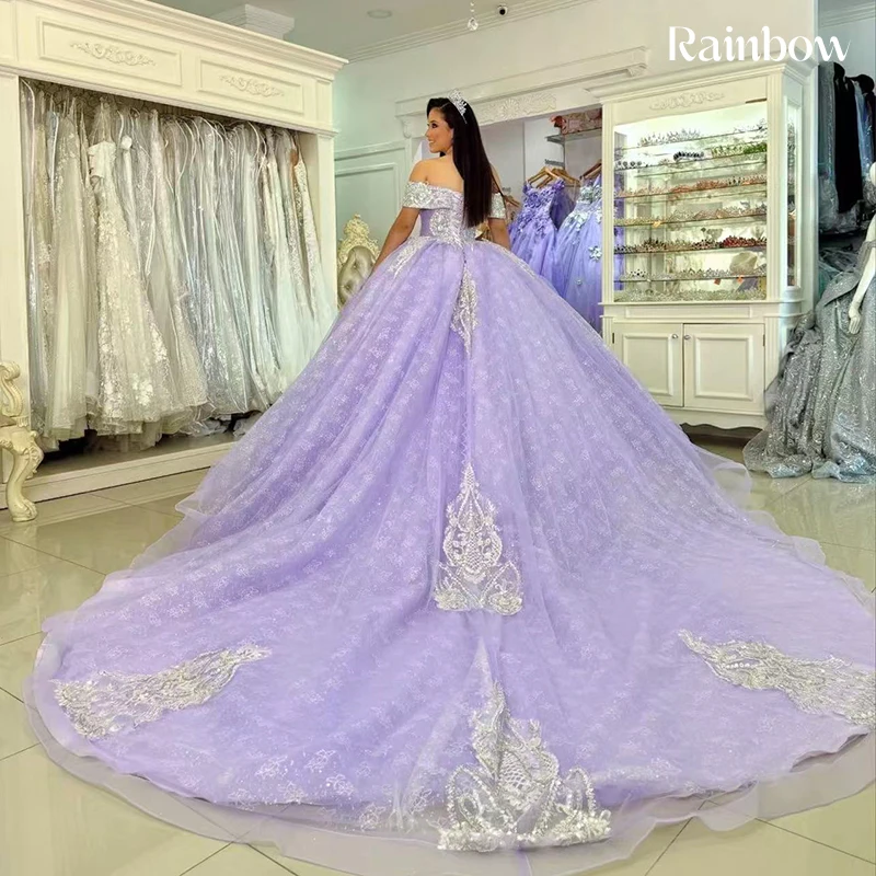 

Блестящее шикарное платье Quinceneara из органзы с рюшами и аппликациями, бальное платье принцессы без рукавов с вырезом лодочкой, индивидуальное платье Золушки на шнуровке