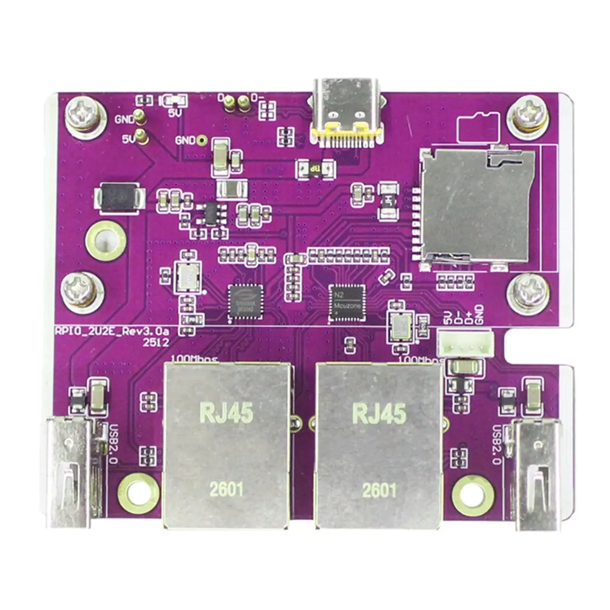 dt[set-of-]d2312-dual-100mbps-ethernet-port-expansion-board-usb-to-ethernet-hub-type-c-for-zero-2-w