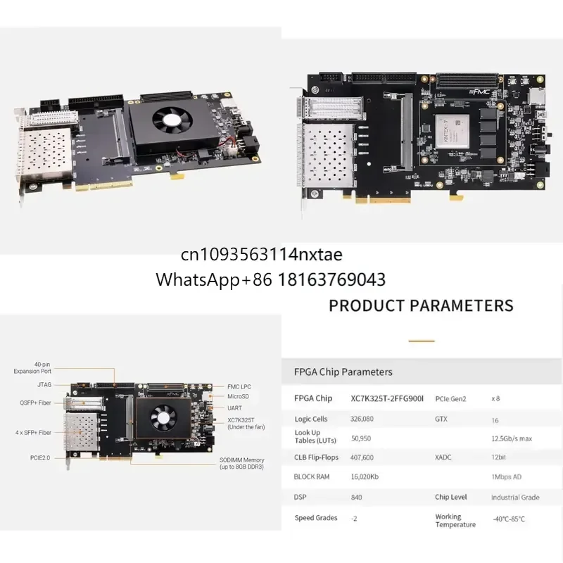 2026 Hot! Integrated Circuits Embedded FPGAs XC7K325 AX7325B Kintex-7 SFP FPGA Development Board PCIE Accelerator Card Demo