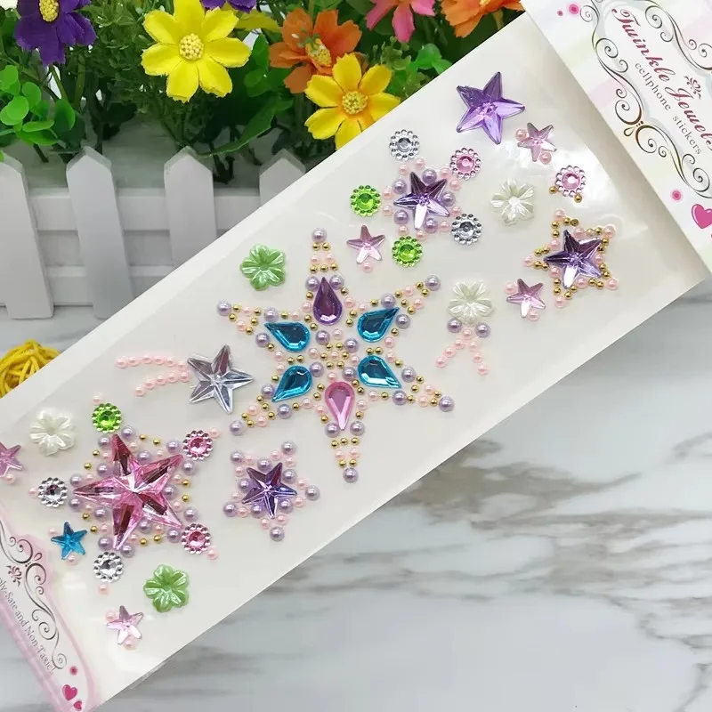 NEW 3D Rhinestones for Face Bright Face Stickers Glitter Face Gems Festivals Makeup Crystals Children\'s Stickers