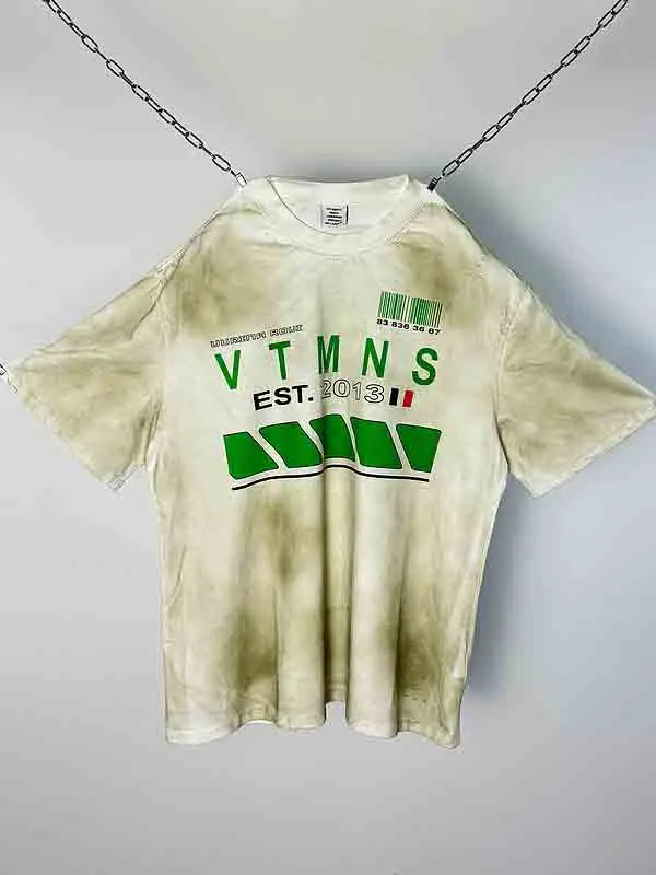 2025 Vintage VT Logo Printed Women Men Distressed Women Men T shirts tees Oversized Men Casual T shirt