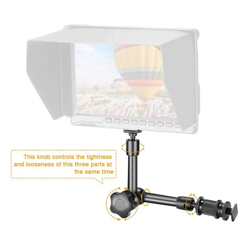 23in/11in/7in Adjustable Friction Articulating Magic Arm for Super Crab Clamp LED Light Flash LCD Monitor SLR Cameras