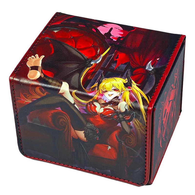 Diy Yu-Gi-Oh! Lacrima The Crimson Tears Card Storage Box Opcg Ws Ptcg High-End Leather Pu Card Box Anime Cards Gift Toys