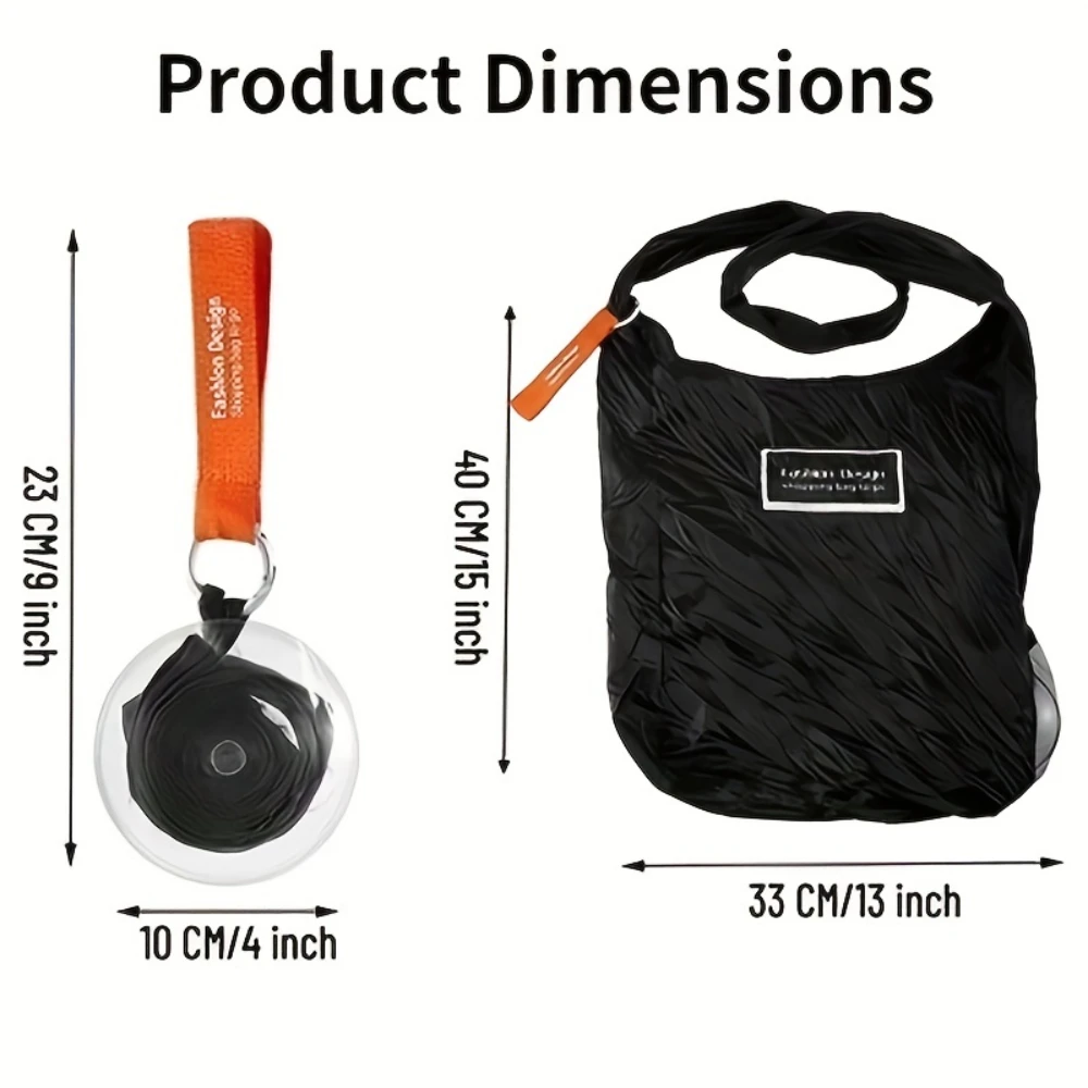 1pc Shopping Bag With Storage Case And Lock Foldable Durable Lightweight Roll Up Space Saving Disc Design for retail stores image 6