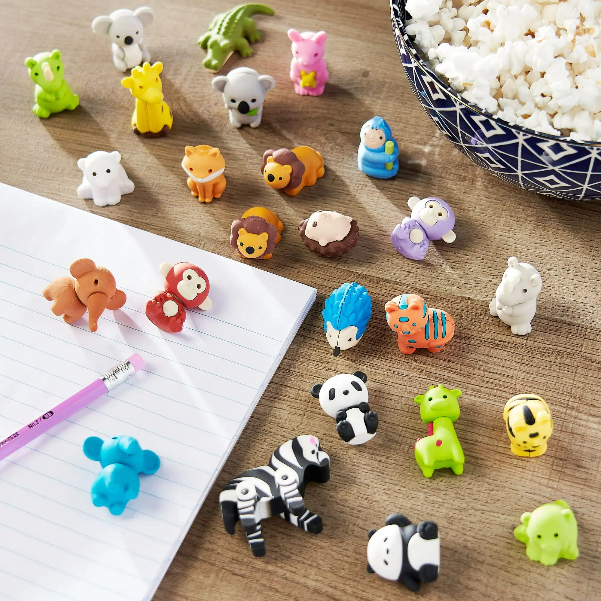 

(5 pack) Pen+Gear Eraser Pals, Safari Theme, 25 Count