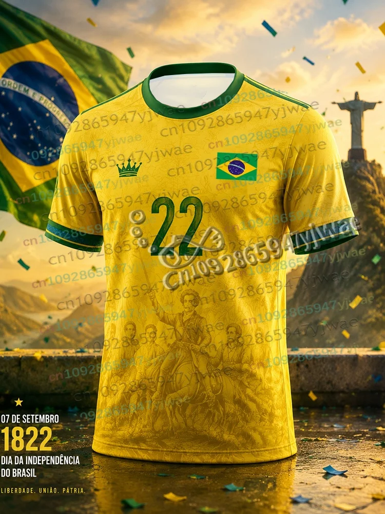2026 Herren Brasilien Unabhängigkeitstag Fußballtrikot 7. September Patriotisches Fußballshirt Herbstmode Streetwear Damen Herren T-Shirt – Detail 4