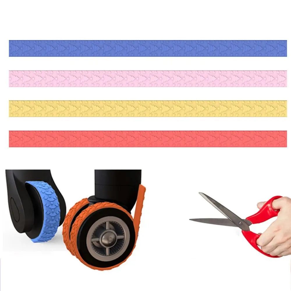 4Pcs Silicone Luggage Wheels Protector Cover Anti-slip Can Be Cropped Suitcases Wheel Protection Rings Shock Absorption