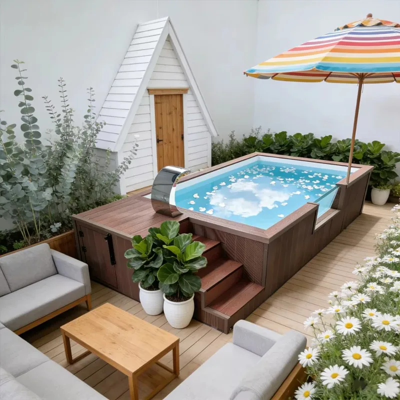 Prefabricated Container Swimming Pool Outdoor Luxury Pool Modular Design for Hotel Villa Garden Resort Use