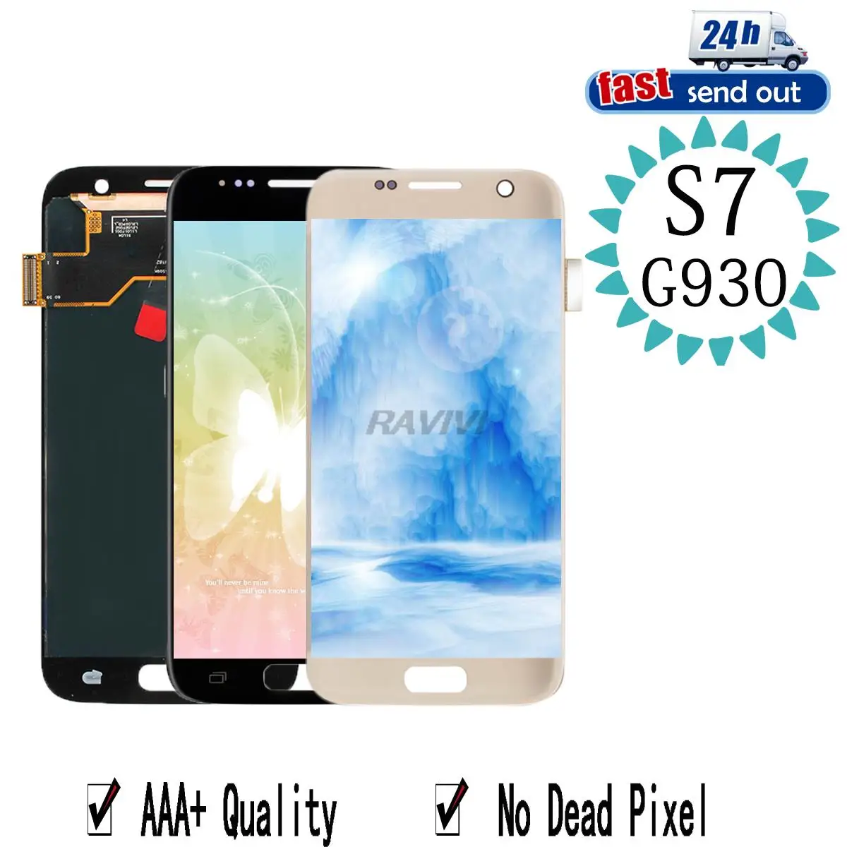 S7 AMOLED For SAMSUNG GALAXY S7 G930 LCD Display Touch Screen Tested Digitizer Assembly G930A G930F