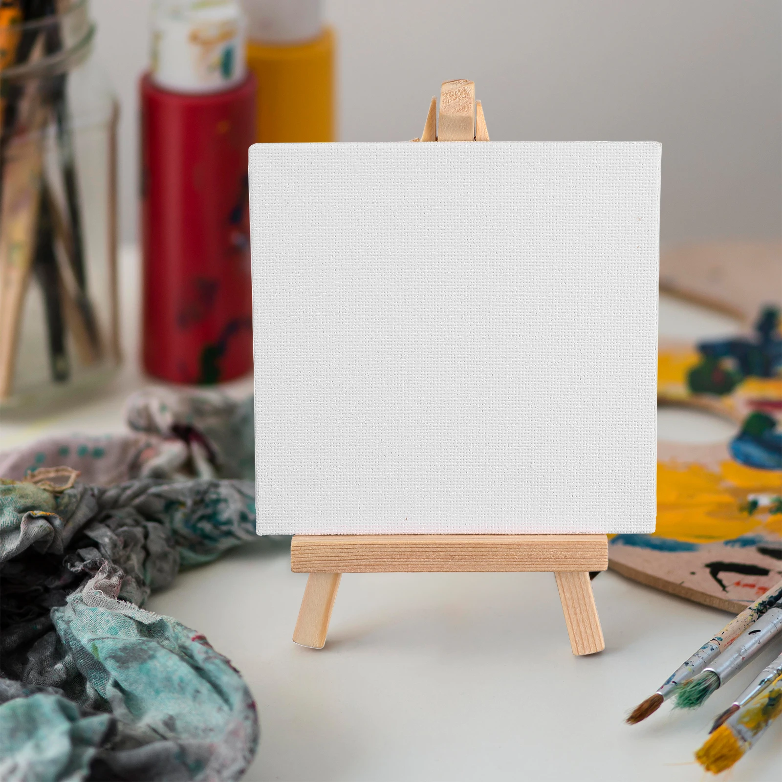 مجموعة أدوات رسم زيتية صغيرة مكونة من 6 مجموعات من القماش المدمج سهلة الحمل ومحمولة ومجموعة فرش ولوحات وحامل للسفر والحرف اليدوية وحفلات الفصول الدراسية #3