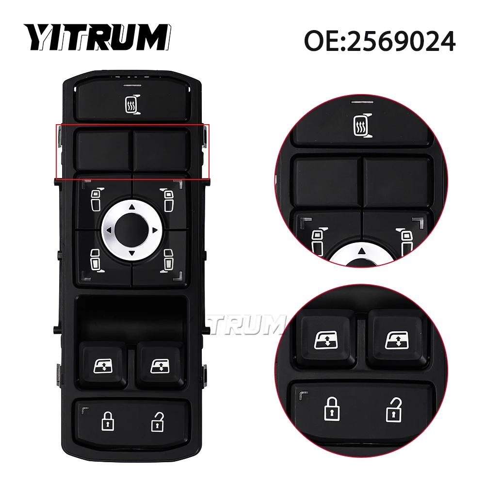 YITRUM 2569024 Power Master Control Window Switch lifter For Scania Truck R S NGT 5Pins