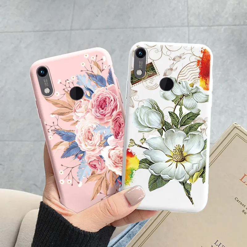 Vintage Flowers Leaves Plant Rose Phone Cases For Huawei Y9 Y7 Y6 Prime 2019 Honor 8A Fundas Silicone Protective Soft Back Cover