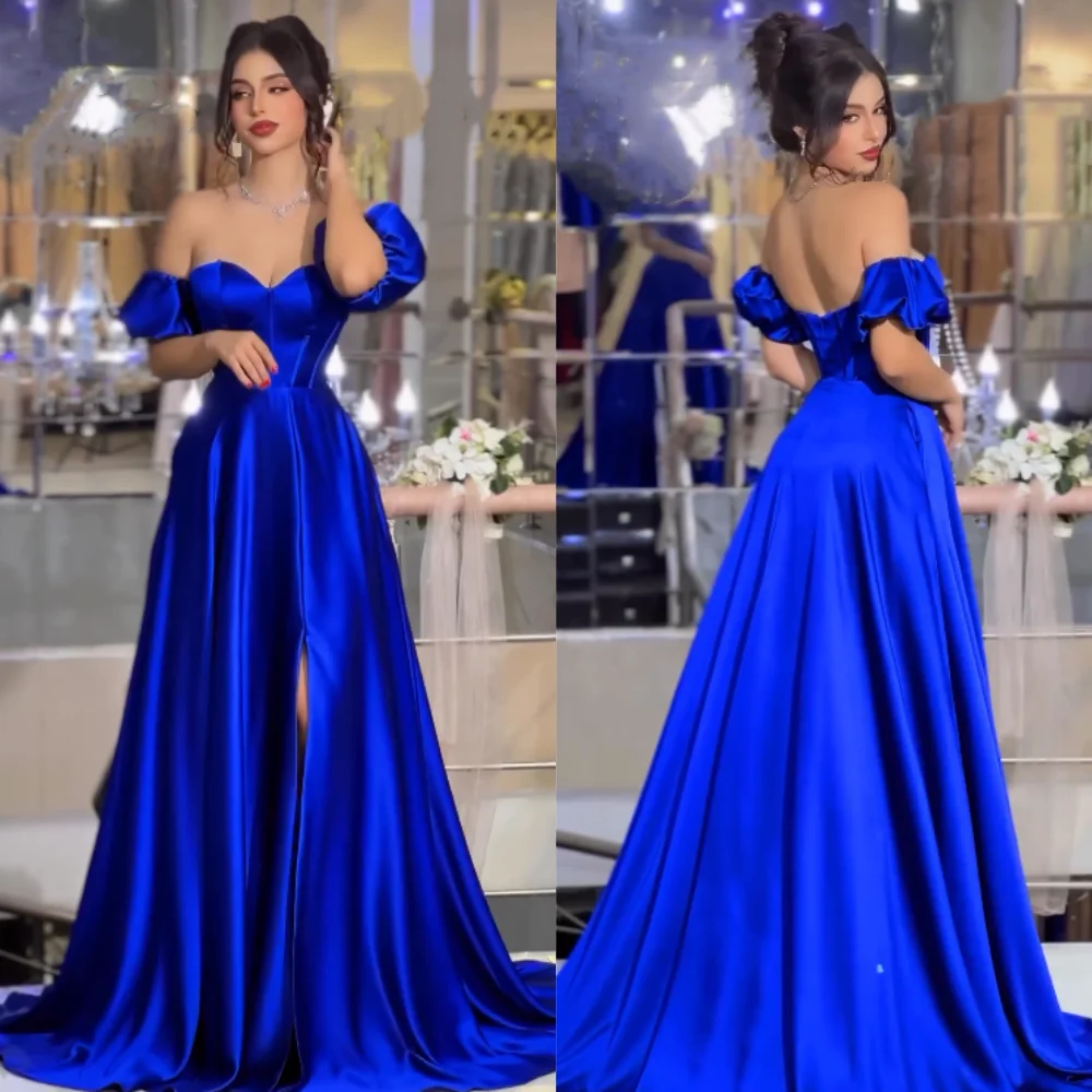 Satin Pleat Quinceanera A-line Off-the-shoulder Bespoke Occasion Gown Long Dresses