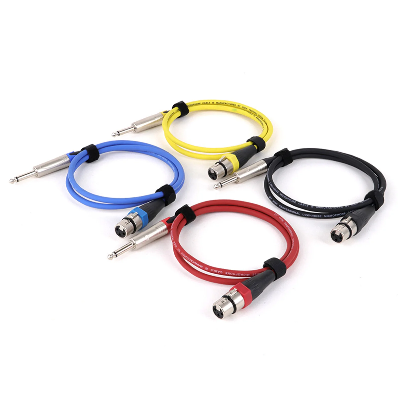 1PCS Multi-colored 3Pin Male/Female XLR Audio Braided Shielded to 6.35mm Mono TS Male Jack For Guitar Microphone Mixers 0.3M-15M