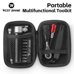 WEST BIKING Professional Bike Toolkit Tire Pump Lever Ratchet Wrench Multifunction Tools Portable MTB Road Bike Repair Toolkit