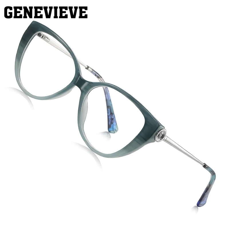 نظارات GENEVIEVE عصرية ومتعددة الاستخدامات بإطار دائري على شكل عين القطة للنساء مضادة للضوء الأزرق، وصفة طبية قابلة للتخصيص #2