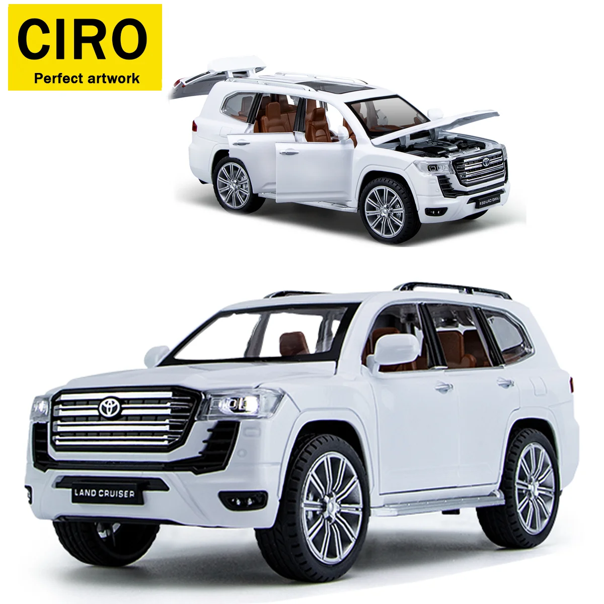 Giocattolo per veicoli pressofusi in lega Land Cruiser Lc300, giocattolo modello di auto 1/24, ornamento per collezione di auto, modello di auto giocattolo regalo di Natale