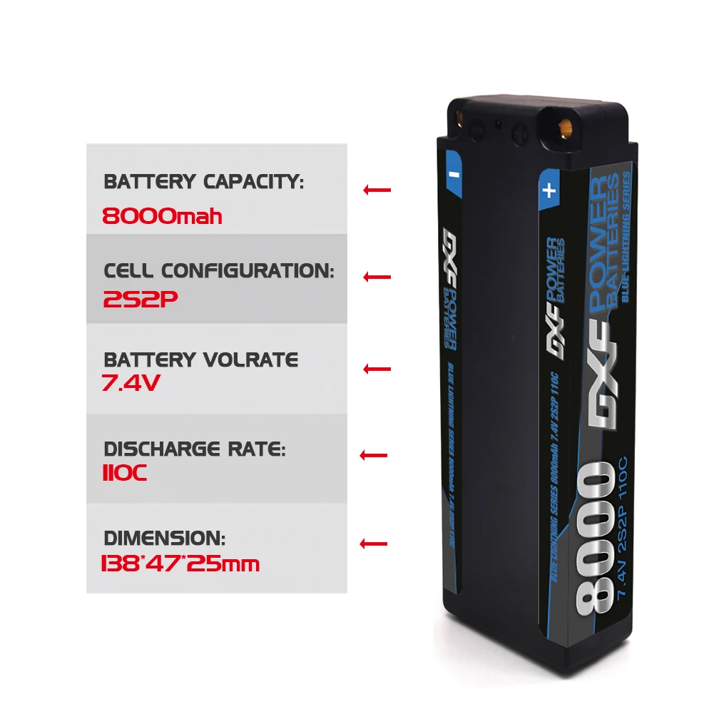 DXF battery 2S 3S 4S 6S Lipo 7.4V 11.1V 14.8V 15.2V 22.2V 10000mah 8400mah 6500mah 8000mah 7000mah 6200mah 100C 120C for RC Car