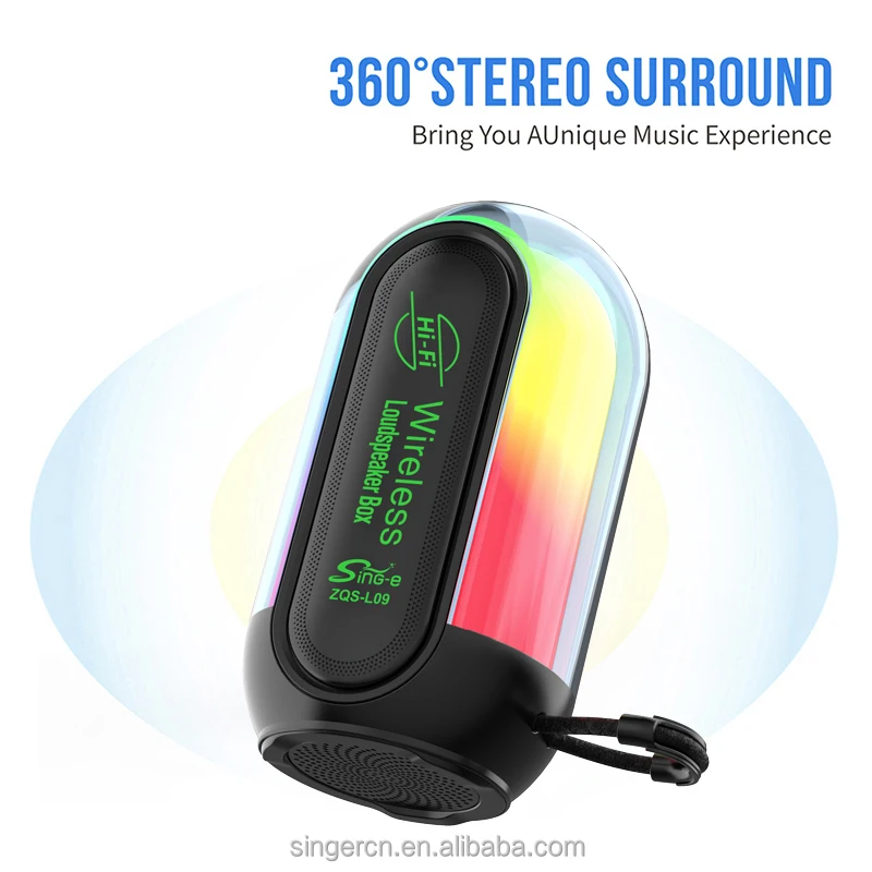 2025 جديد سمّاعات بلوتوث صغيرة في الهواء الطلق المحمولة اللاسلكية الألعاب Soundbox مصباح ليد مضخم الصوت ثلاثية الأبعاد صدمة باس قوي مع TWS TF