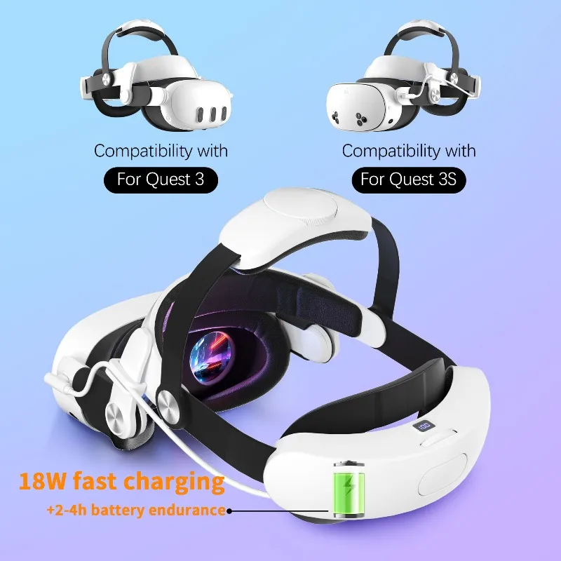 Suitable for Meta quest3s headwear, dual knob adjustment Elite oculus quest3 charging headband VR accessories