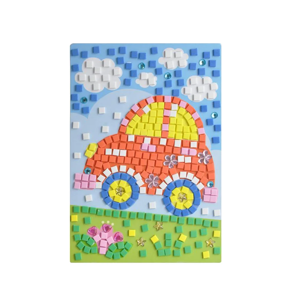 6 قطع من ملصقات الفسيفساء ثلاثية الأبعاد DIY للأطفال، مجموعة ألغاز إيفا فوم كرافت آرت للأطفال، لوازم النشاط التعليمي المشرق للفصول الدراسية #1