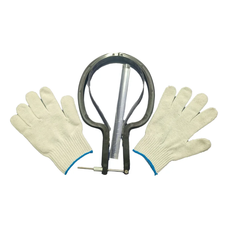 Blade‑Replaceable Rubber Cutter Frame Knife Kit with Glue Roller and Gloves for Cutting Table Tennis Rubber DIY Ping Pong Racket