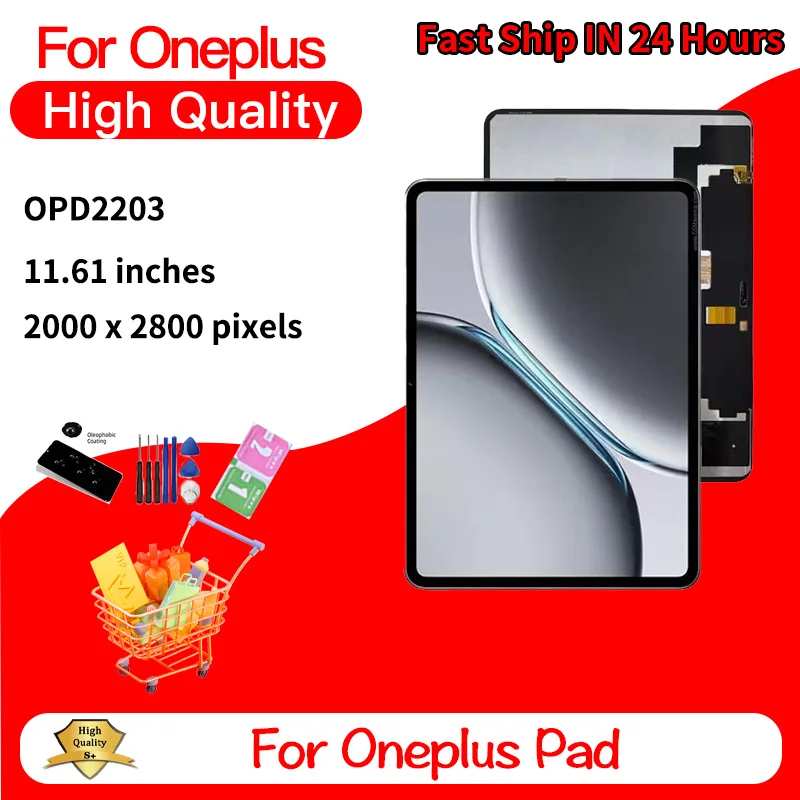 11.6 inch For OnePlus Pad OPD2203 LCD Display Touch Screen Digitizer Glass Assembly For 1+Pad Display