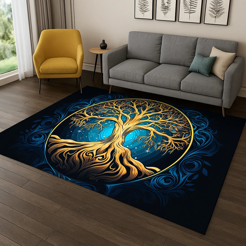 

Nature Viking Yggdrasil Norse Tree of Life Carpet Rug for Home Bedroom Living Room Sofa Doormat Decor,Kid Play Non-slip Mat Gift