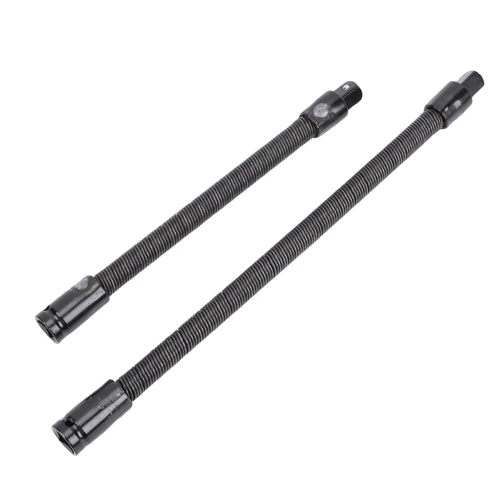 

2pcs 1/2 Inch Drive Flexible Socket Extension Bar S2 Alloy Steel 250mm 350mm Bendable Socket Extender Spring Steel