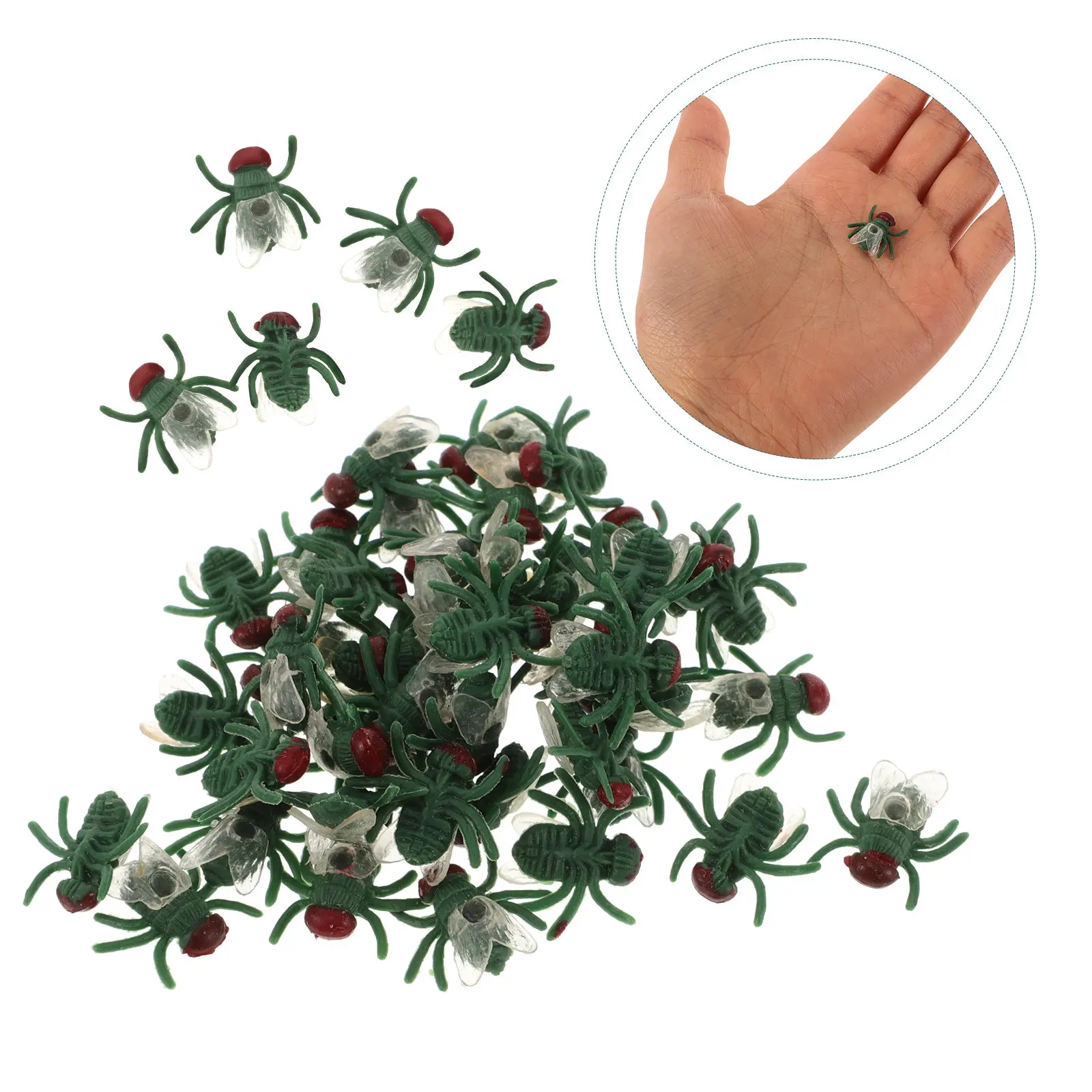 

50Pcs Realistic Fake Flies Collection Lifelike Prank Props for Party Decoration Artificial Flies Simulation Decoration