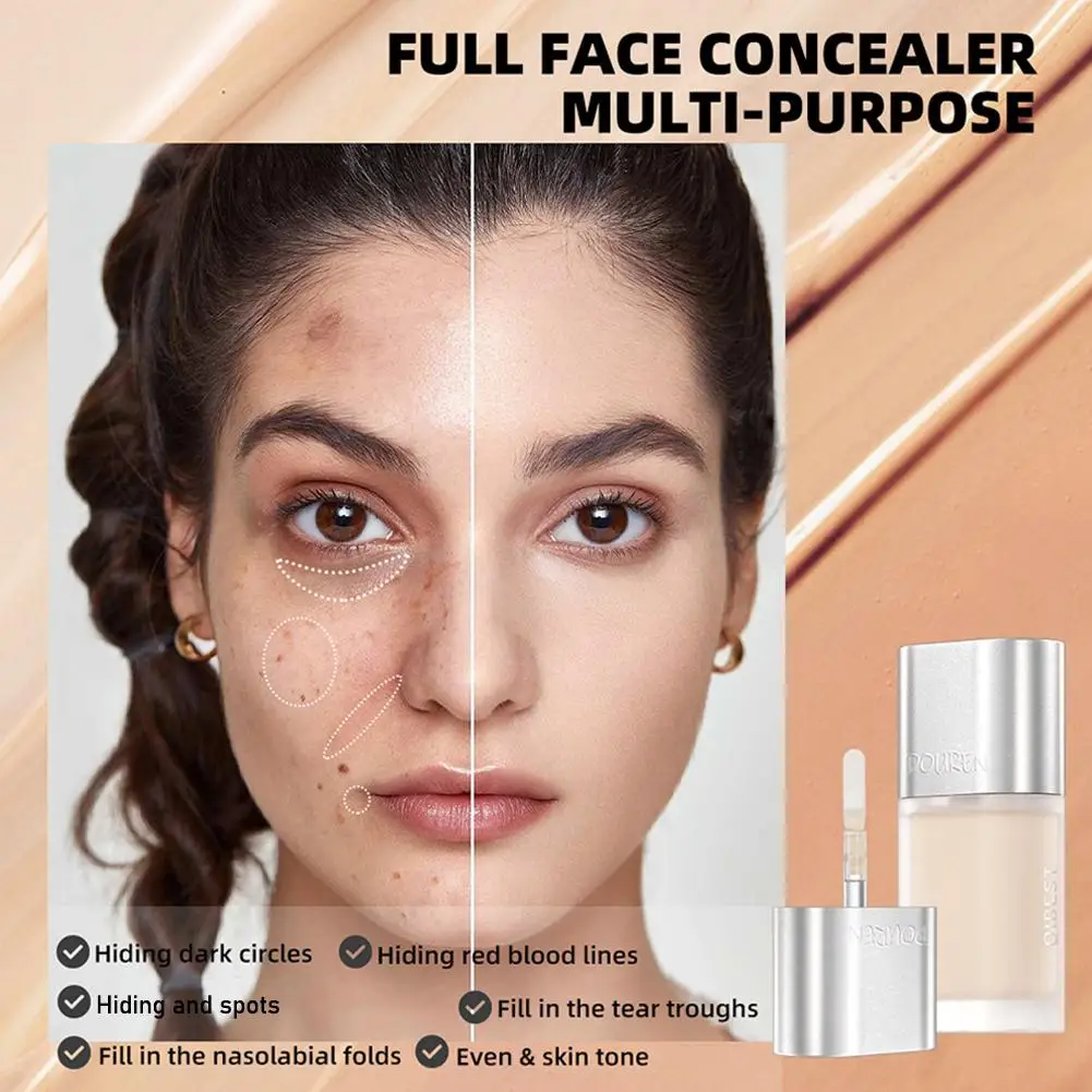 4 Color Concealer Liquid Foundation Long Lasting Moisturizing Face Makeup Dark Acne Delicate Cover Cream Circles Concealer Y5w1