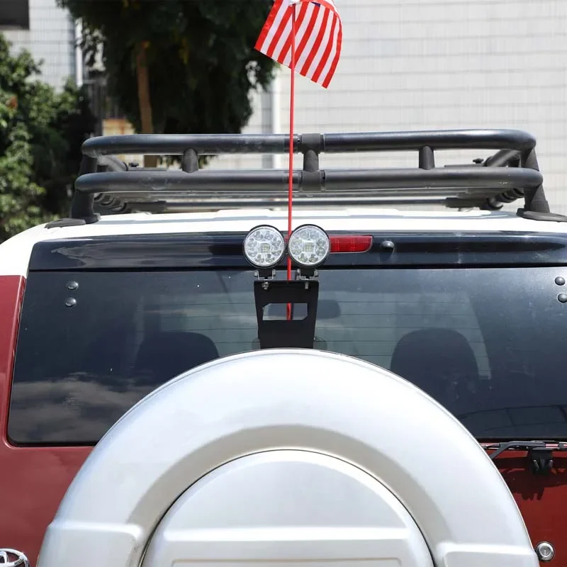 

For Toyota FJ Cruiser 2007-2021 Carbon Steel Black Car Tailgate Flagpole Searchlight Bracket Car Accessories