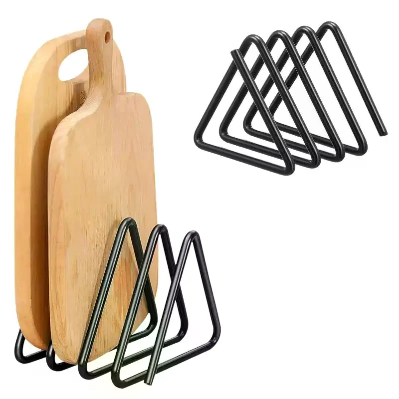 4-Slot Metal Cutting Board Stand Kitchen Storage Rack Divided Organizer For Cutting Boards Kitchen For Cutting Boards For Easy