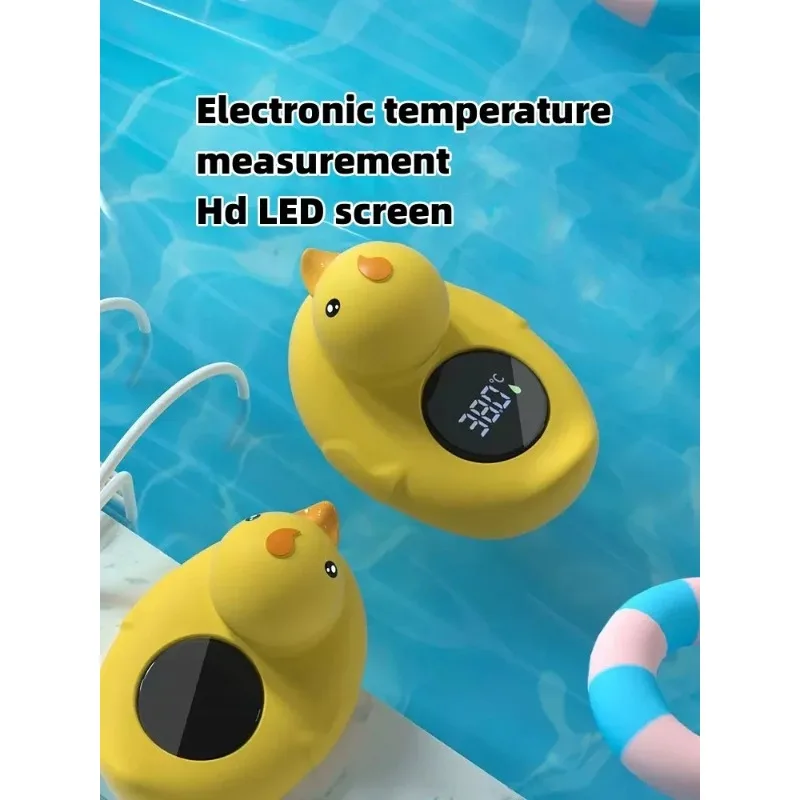 Little Yellow Duck Thermometer Baby Bathtub Shower Water Thermometer Baby Safe Temperature Sensor Floating Waterproof Baby