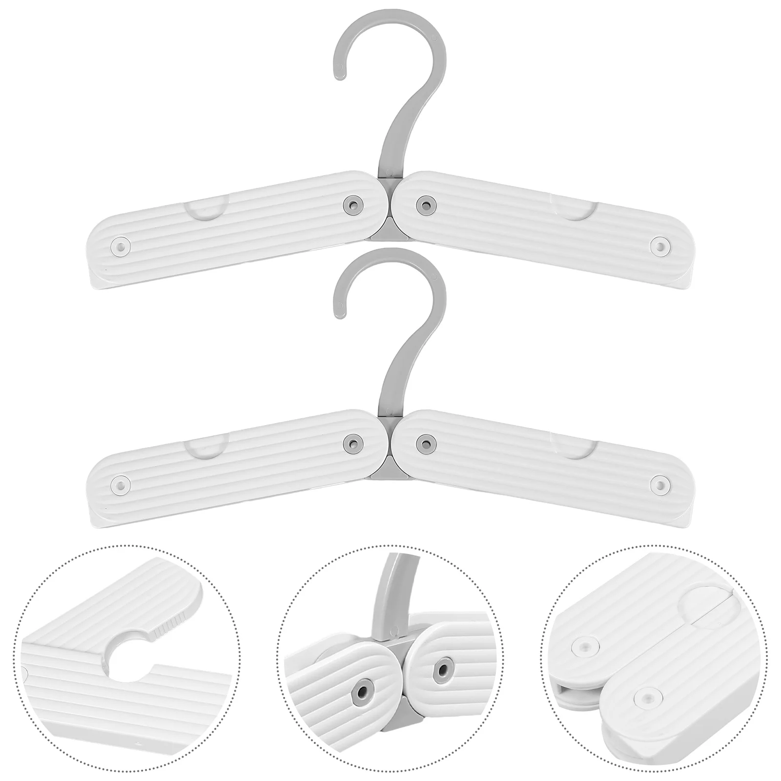 

2 Pcs Folding Hanger Hangers Foldable Clothes Pocket Clothing for Home Pp Folded Travel Collapsible Student