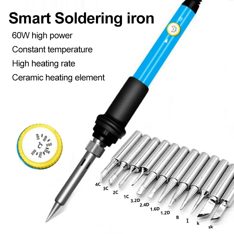 

60W 936 Smart Soldering iron Internal Heating Constant Temperature With4C/3C/2C/1C/3.2D/2.4D/1.6D/1.2D/B/I/K/SK Tips Welding