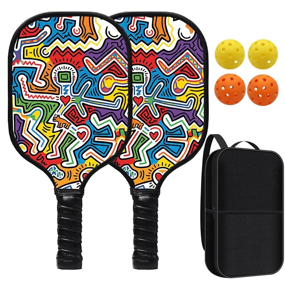 

Набор для пиклбола: 2 ракетки, 4 мяча, сумка, стекловолоконная поверхность, сотовый сердечник, нескользящая рукоятка, спортивное оборудование