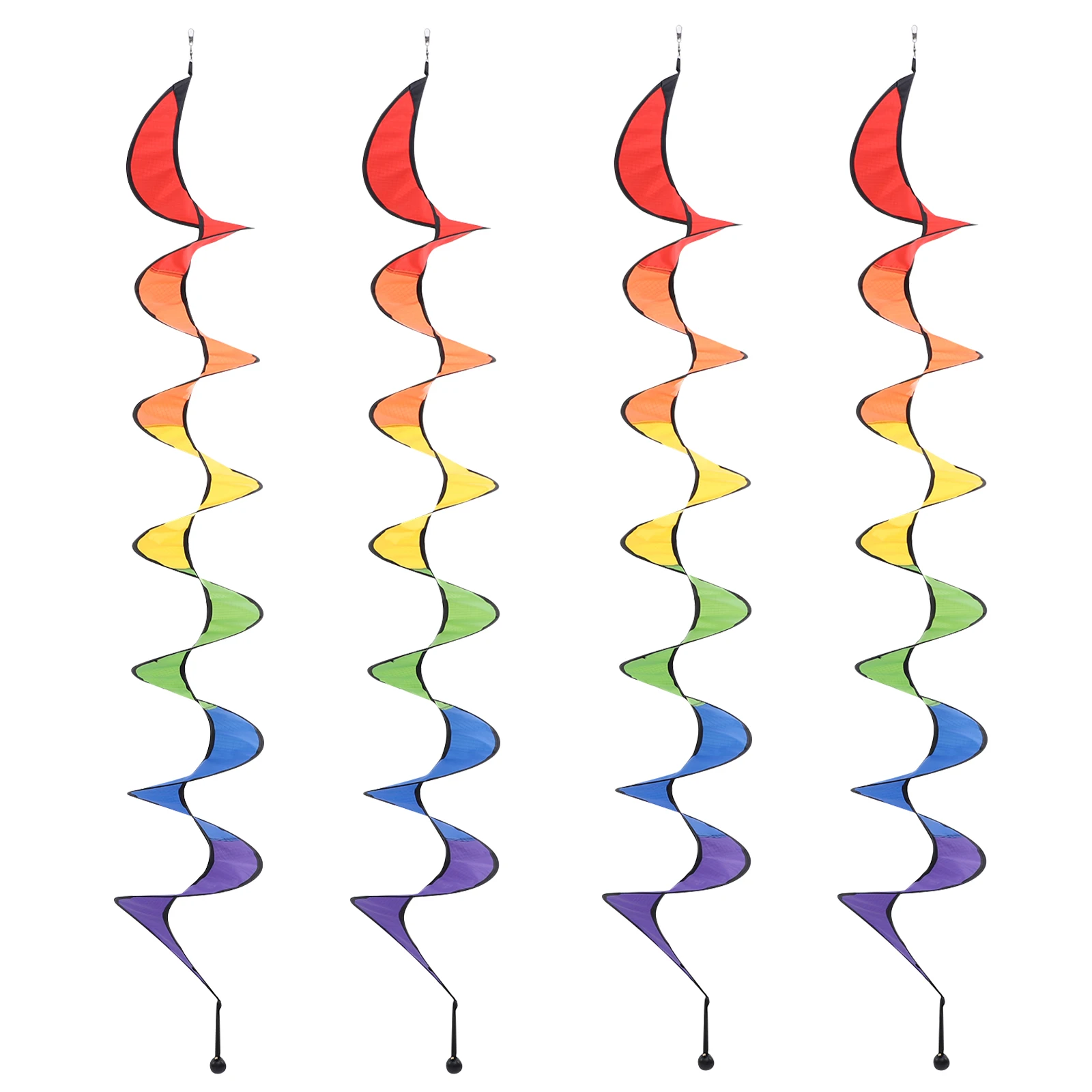 

4Pcs Wind Rainbow Hanging Outdoor Decor Streamers Durable Hanging Decorations for Party Outdoor Yard Garden Pinwheel Cloth