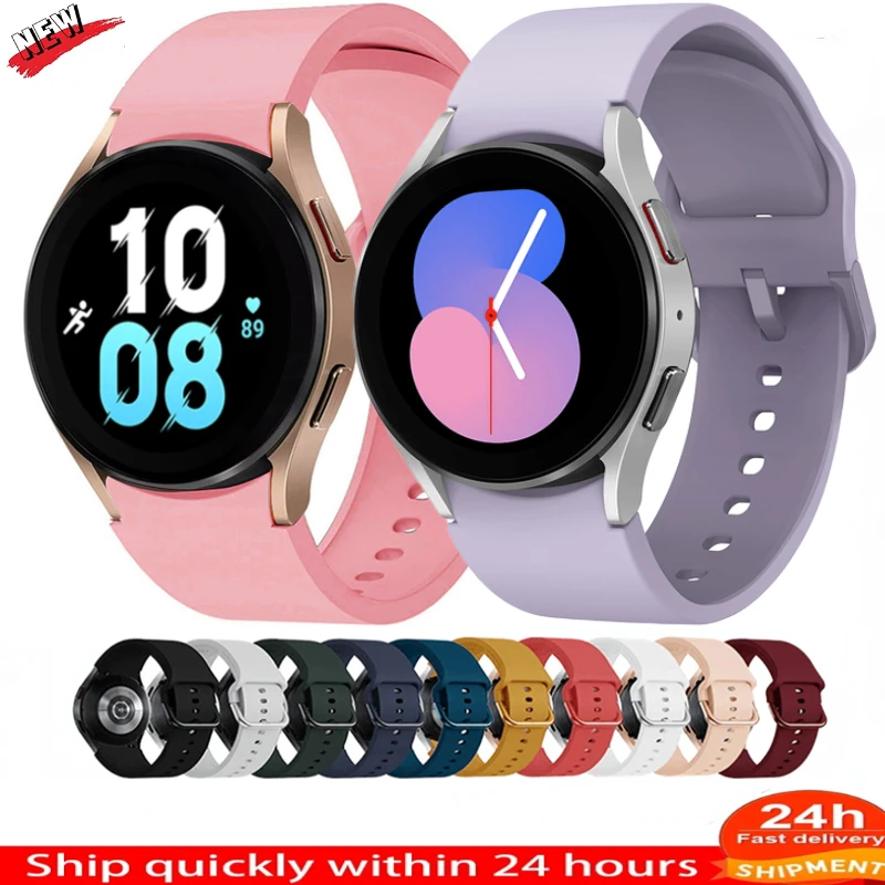 20mm Silicone Strap For Samsung Galaxy Watch 6/5/4 40mm/44mm 5 Pro Original No Gap Bracelet Watch 6 Classic 47mm/46mm/42mm Band