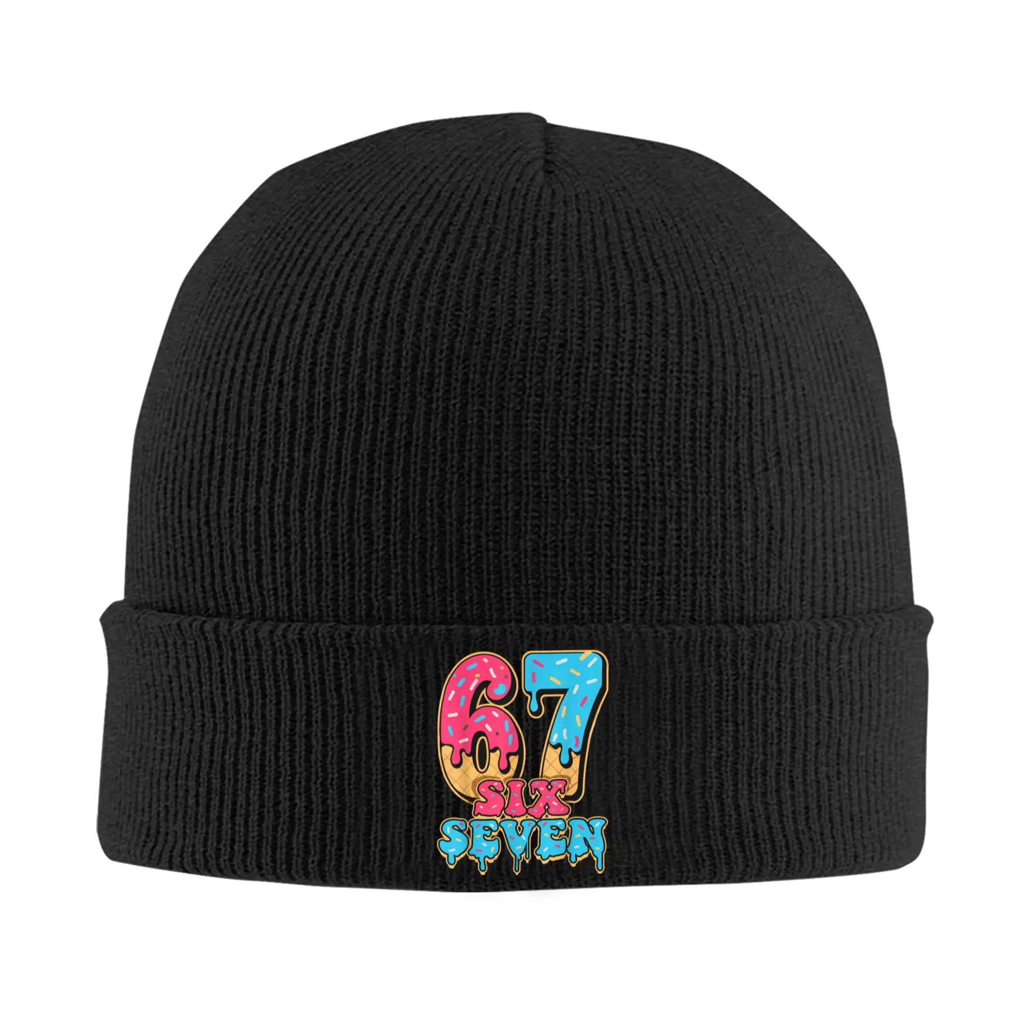 Baseball Drip Number 67 Player Or 67th Birthday Beanie Hats Knitting Hat Men Thermal Elastic Caps Spring Gym Design Bonnet Hats