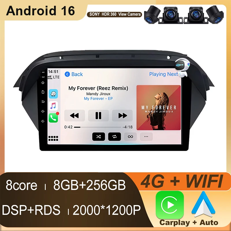 Android 16 For Honda Acura MDX 2007 2008 2009 2010 2011 2012 2013 Carplay Car Radio Multimedia Video Player GPS Navigation 4G BT