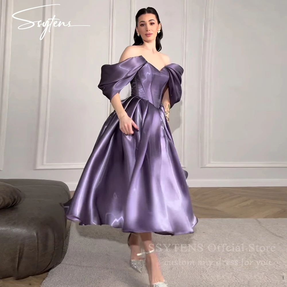

SSYTENS Modern Purple Evening Dresses Off Shoulder Sweetheart Prom Dress Formal Birthday Party Dresses Vestido 2026 Customized