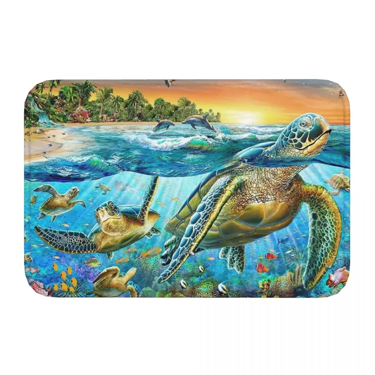 Bath Mat Sea Turtle Rug Home Doormat Kitchen Carpet Outdoor