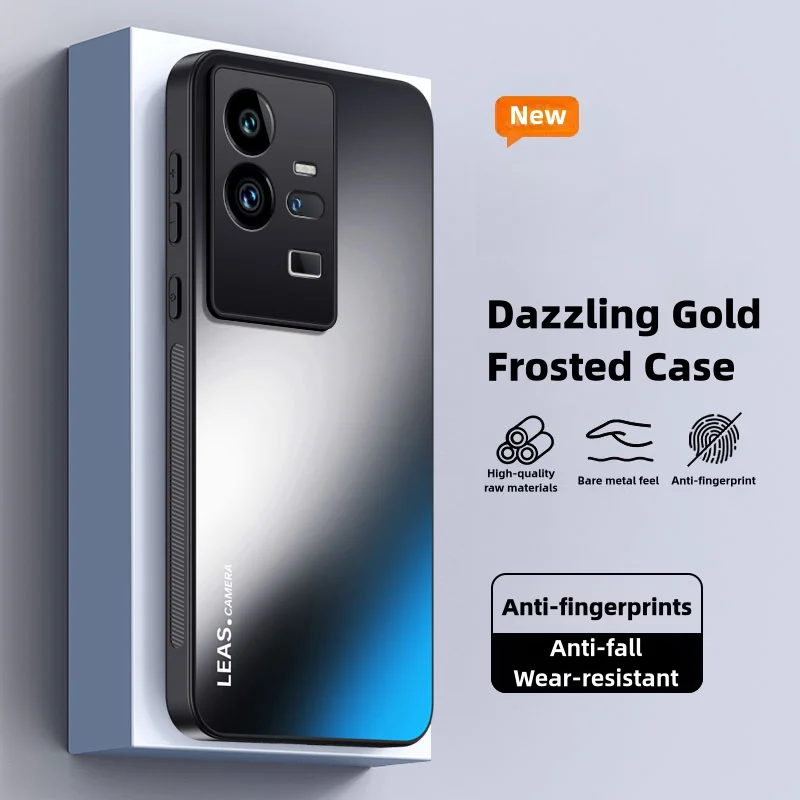 Case for vivo iQOO 11 Pro 11S 5G Frosted Dazzling Gold Silicone Protection Hard Phone Cover vivoiQOO11Pro V2243A V2254A V2304A