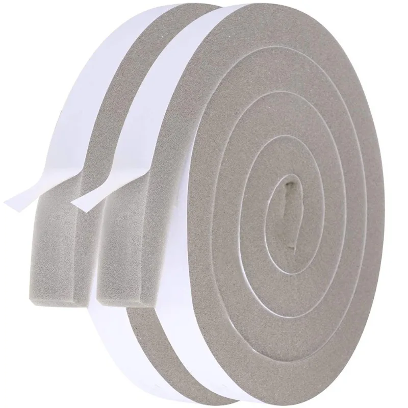 4M PU Sponge Foam Seal Strip Tape Adhesive Anti Collision Soundproof Weather Stripping for Doors Windows Furniture Protection