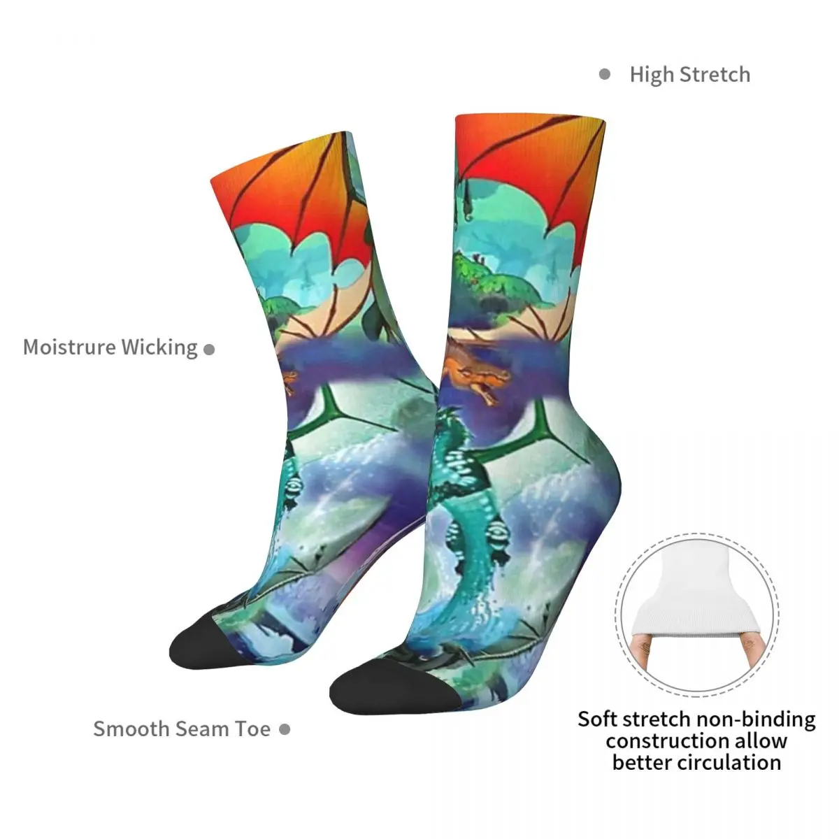 Wings Of Fire All Dragon Series Socks Harajuku Super Soft Stockings All Season Long Socks Accessories for Unisex Gifts