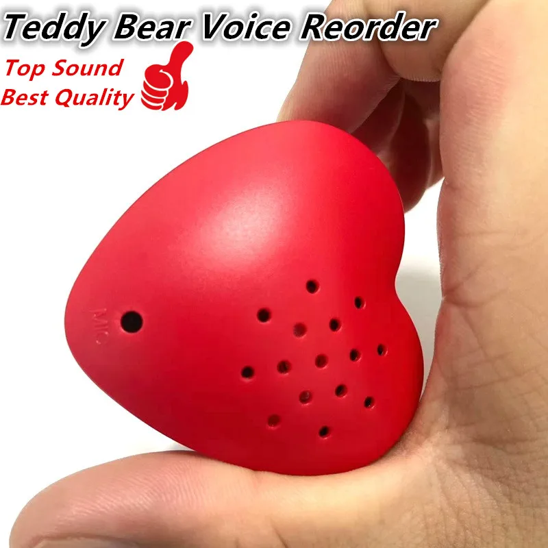 New Heart Voice Recorder Voice Box For Speaking Mini Recorder Programmable Sound Button30 Seconds Recording For Stuffed Toy Gift