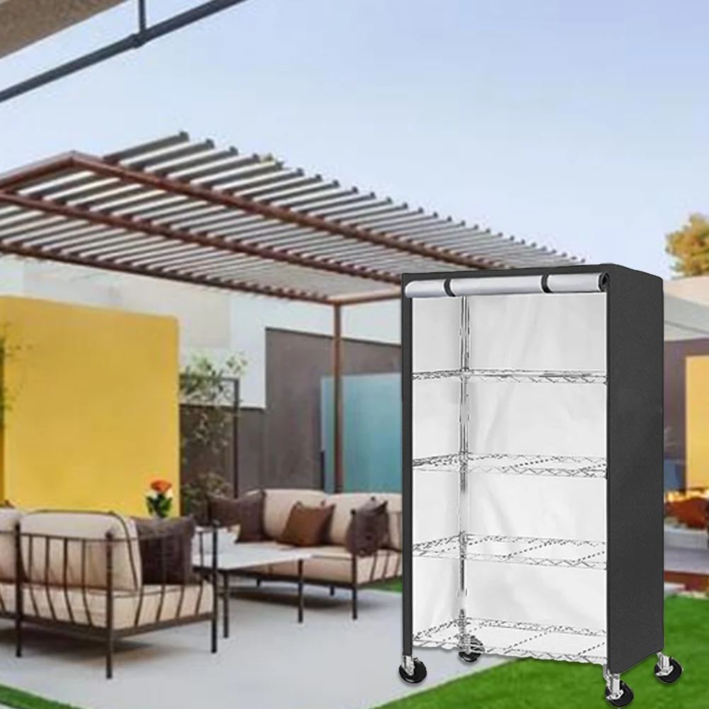 Cubierta de almacenamiento para estante de jardín 420D/210D, cubierta impermeable y a prueba de polvo para muebles de jardín, cubiertas para muebles de exterior