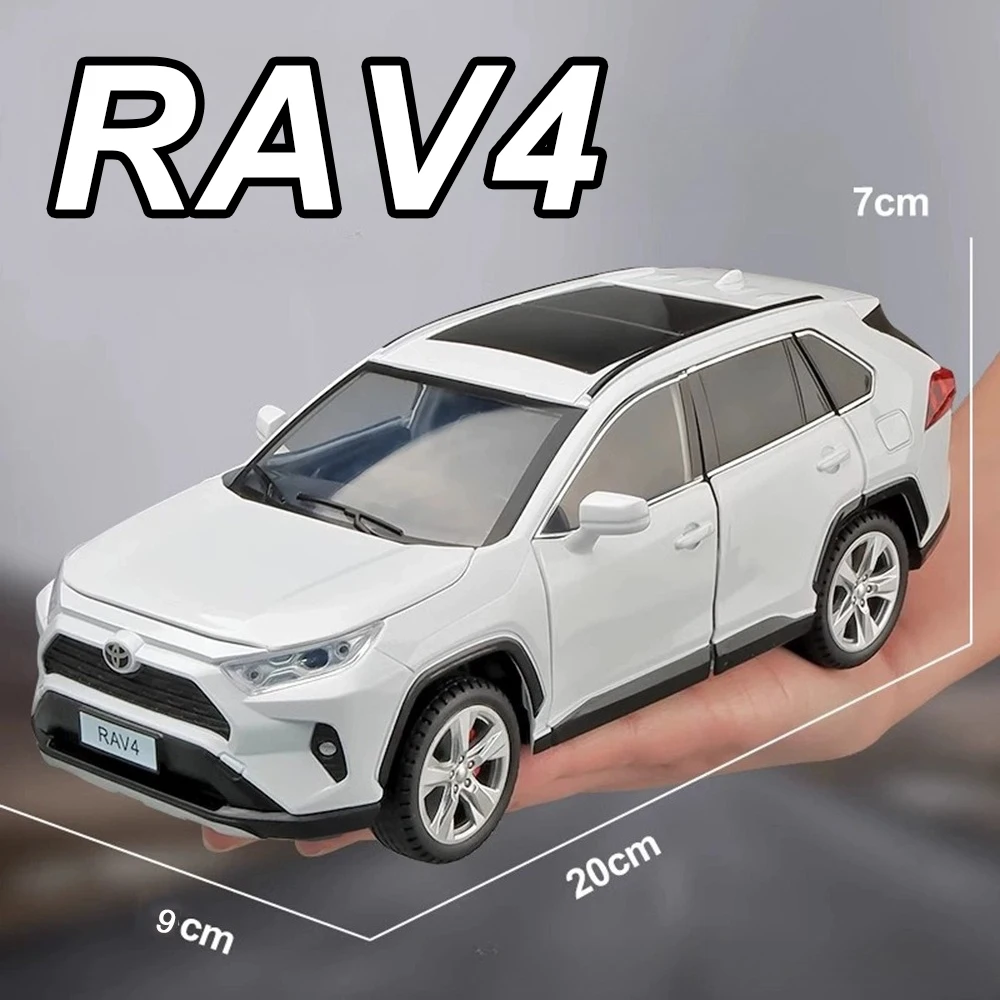 1:24 RAV4 Land Cruiser LC80 Legering Miniatuur Model Diecast Speelgoed Auto 6 Deuren Geopend Geluid Licht Trek Voertuigen Kinderen Vriend Gift